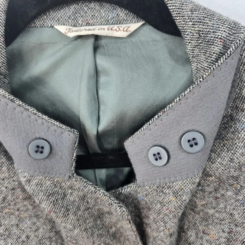 VTG Stafford Men's 44R Tweed Sport Coat Blazer Two Button Brown Wool Elbow Patch